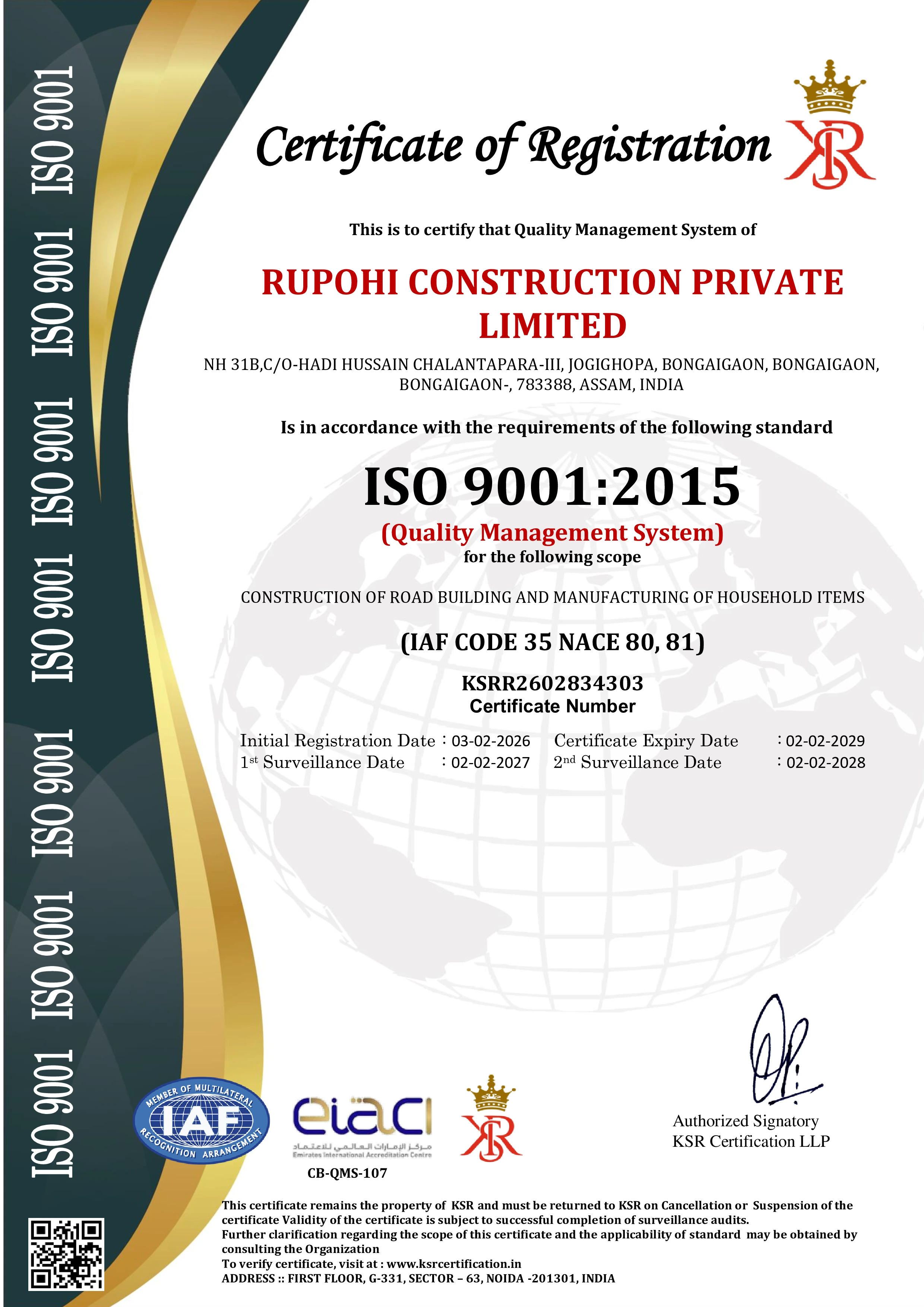 ISO REGISTRATION